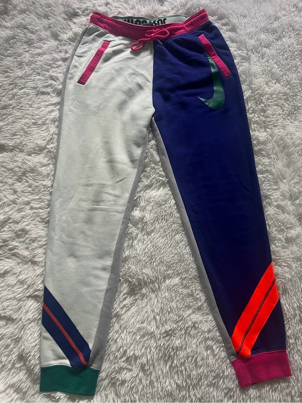 Nike Kids Colorblock Sweatpants - White, Navy, Pink, Green